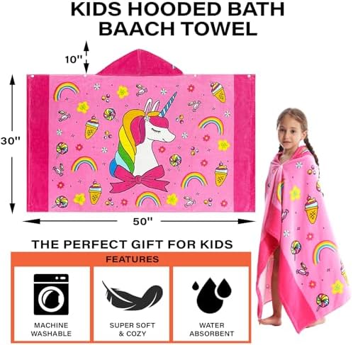 Kids Bath Towels Cotton Ultra Absorbent Poolswim Full Animal Cartoon 100