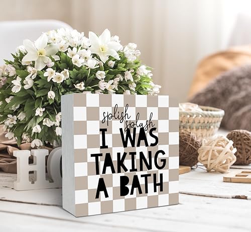 Kids Bathroom Quote Wood Box Sign Rustic Bathroom Decor