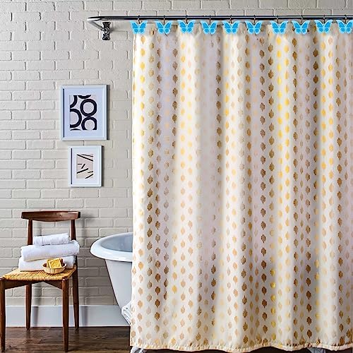 AGPTEK Decorative Butterfly Shower Curtain Hooks Set of 12 Blue