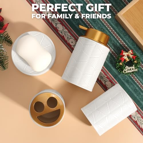 Kukikan 4-Piece Modern Ceramic Bathroom Set White