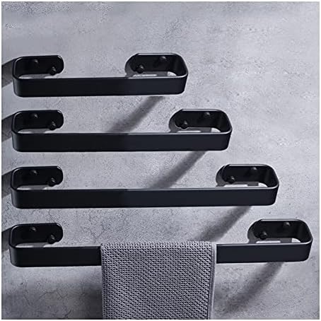 20cm Black Wall-Mounted Towel Rail for Bathroom Space-Saving Creative