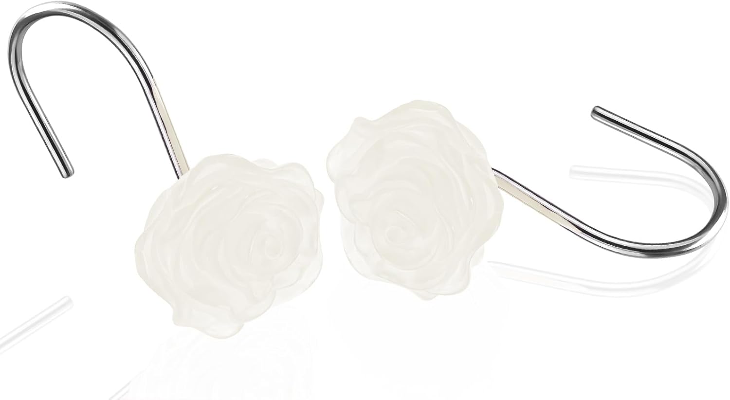 12 Pc Glowing Rose Shower Hooks Elegant Bathroom Decor