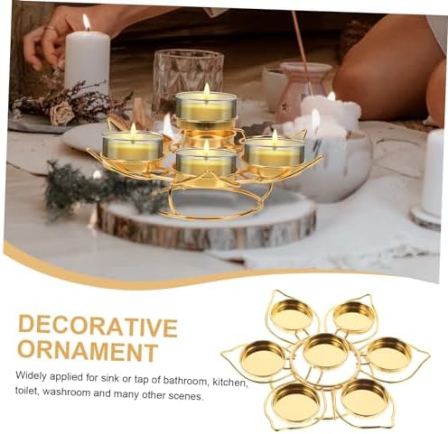 HOLIDYOYO Elegant 7-Branch Buddhist Oil Lamp Holder