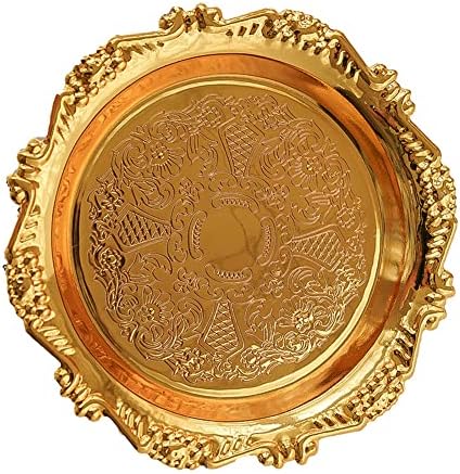 2pc Gold Metal Jewelry Tray Round Candle Organizer Dish