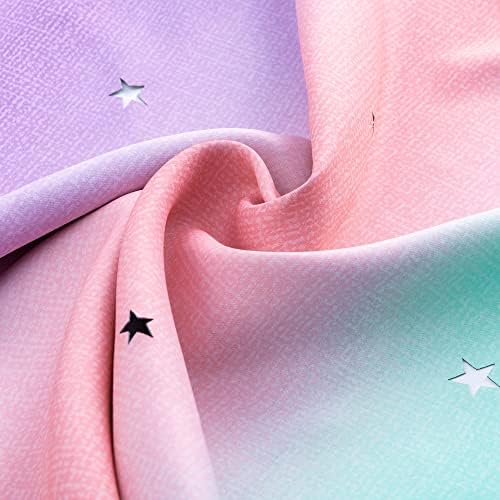 Soft Pink Rainbow Blackout Curtains for Kids Rooms Premium Window Treatment