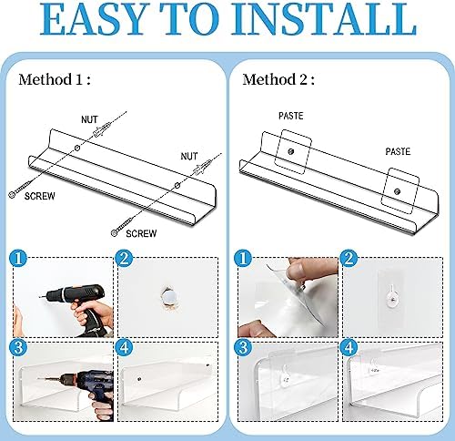 Space-Saving 6-Pack Acrylic Shelves for Your Home