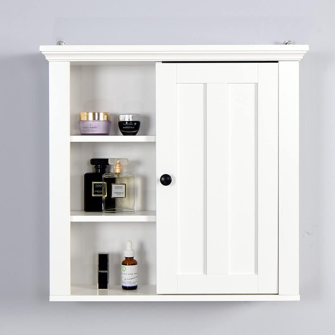 Bathroom Medicine Cabinet with Adjustable Shelf and 3 Open Compartments