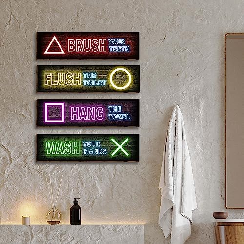 Playful Game Signs for Boys Bathroom