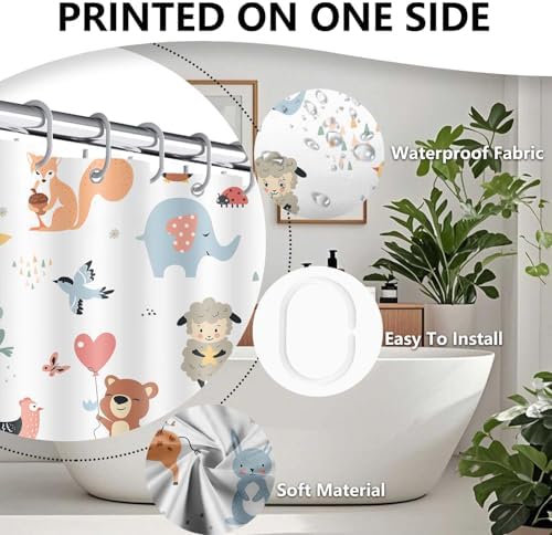 Animal shower curtain for kids