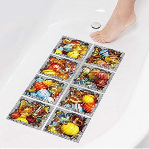 Non Slip Bathtub Stickers Square 51x51 Inch 8pcs for Adults and Kids