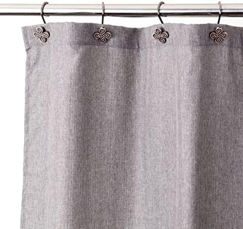 Popkozzi Bronze Decorative Shower Curtain Hooks Set of 12
