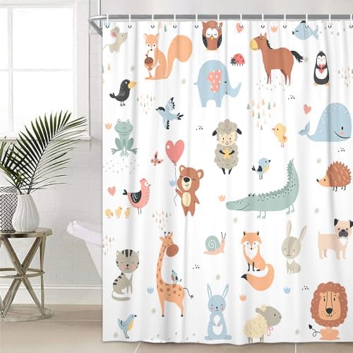 Animal shower curtain for kids