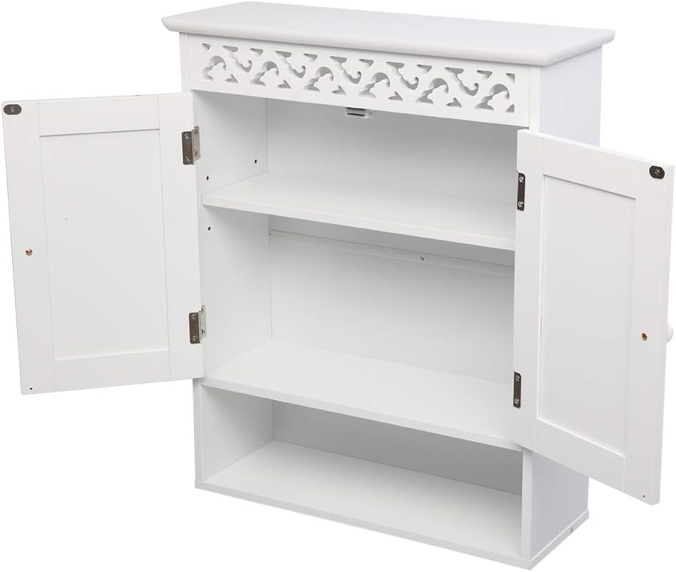Bathroom Medicine Cabinet 2 Door Storage Cabinet with Adjustable Shelves