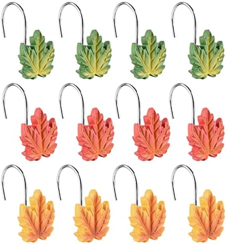Maple Leaf Shower Curtain Hooks 12 Piece Set