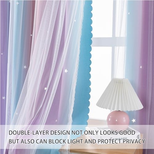 Starlight Relaxation 100 Polyester Blackout Rainbow design for Kids Bedroom