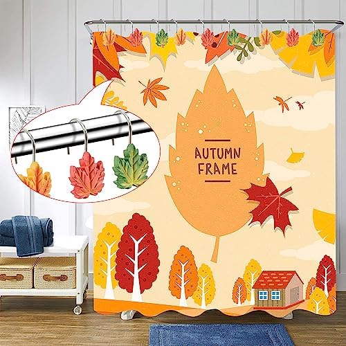 Maple Leaf Shower Curtain Hooks 12 Piece Set