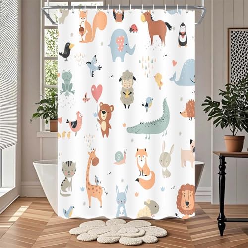 Animal shower curtain for kids