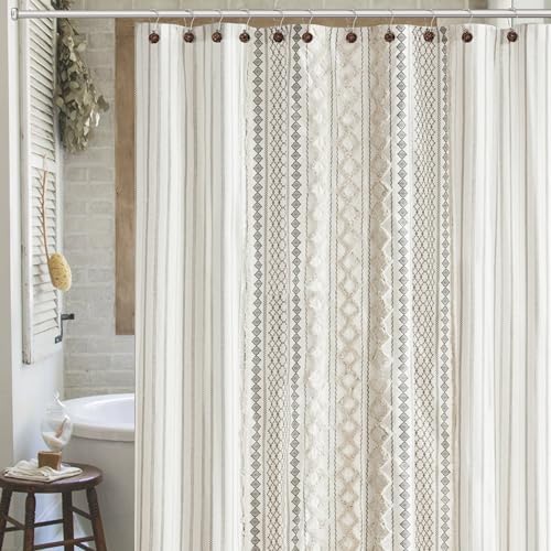 Sunlit Boho Decorative Rattan Balls Shower Curtain Hooks