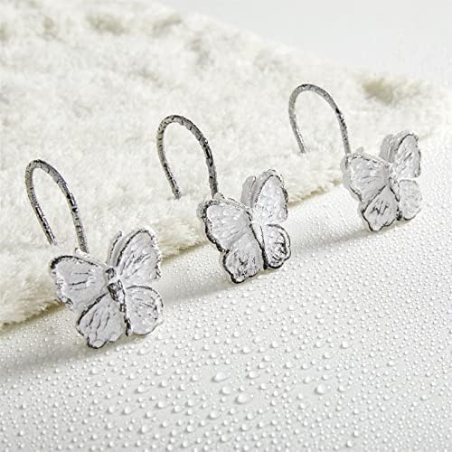 Estmy Decorative Butterfly Shower Curtain Hooks 12PCS