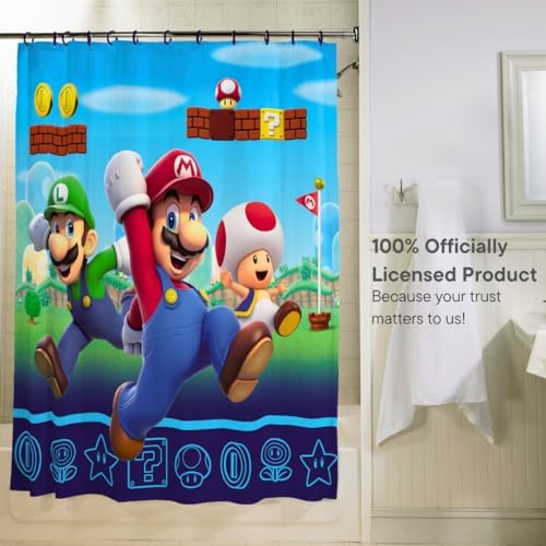 Franco Super Mario 13 Piece Shower Curtain and Ring Set