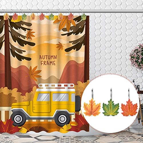 Maple Leaf Shower Curtain Hooks 12 Piece Set