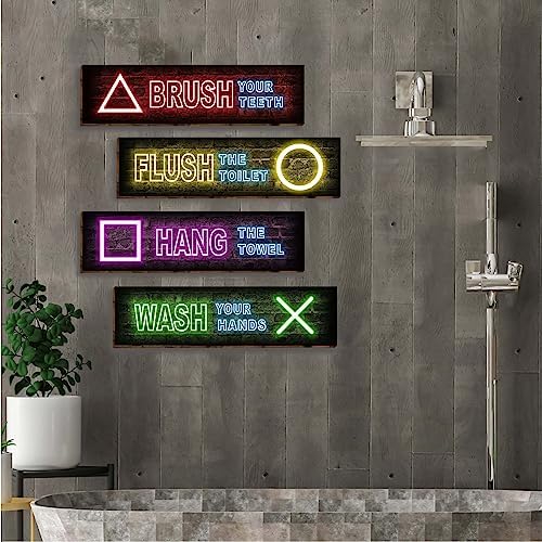 Playful Game Signs for Boys Bathroom