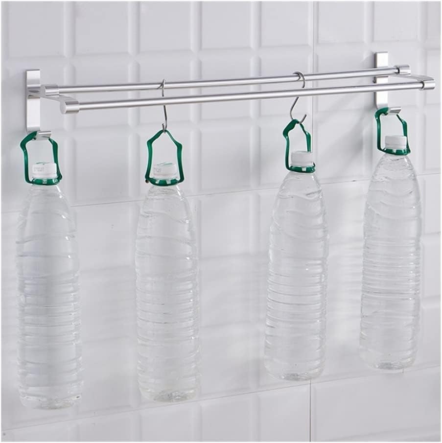 Bath Towel Holder Wall Hung Aluminum Towel Rail with No Drilling
