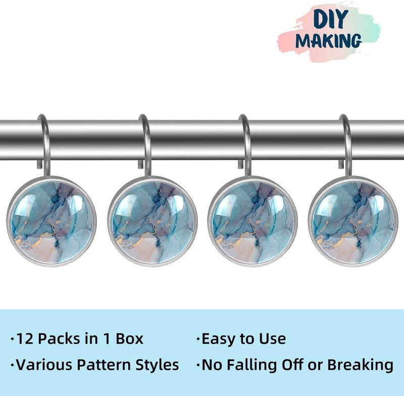12 Set Decorative Shower Curtain Hooks