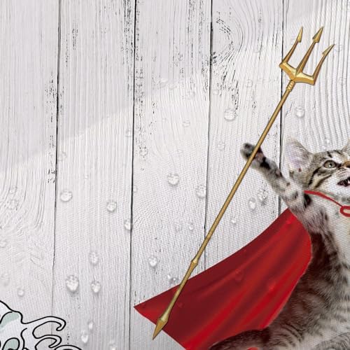 Fun Cat Dinosaur Showers Against the Wall