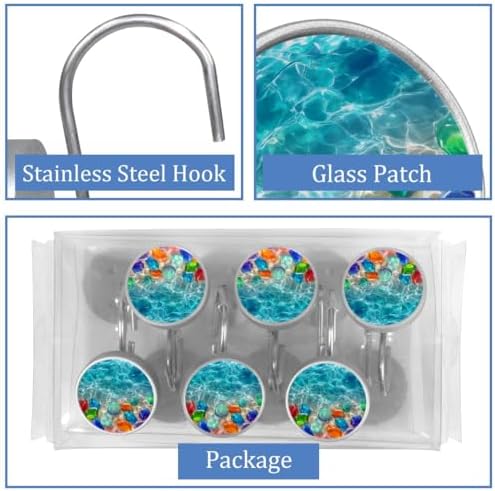 Set of 12 Decorative Shower Curtain Hooks