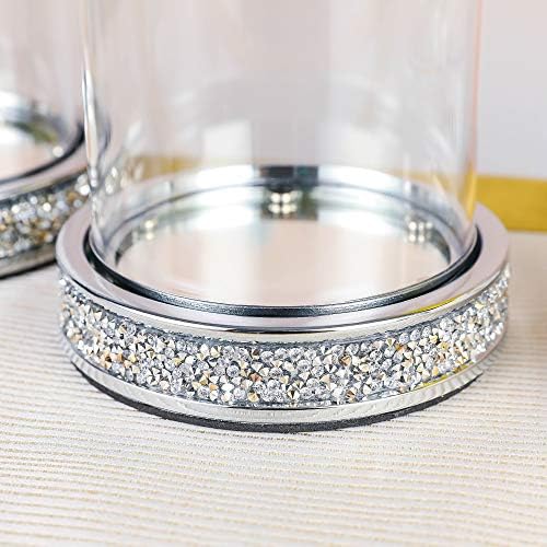 Silver Pillar Candle Holder Set of 2 Silver