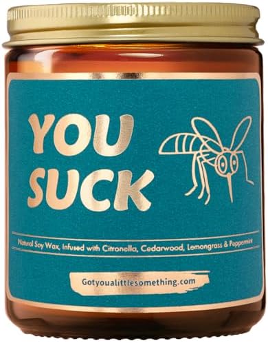 Citronella Candle with YOU SUCK Message 9oz Soy Wax Candle