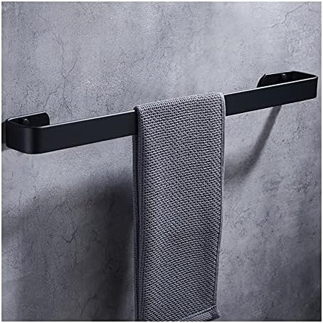 20cm Black Wall-Mounted Towel Rail for Bathroom Space-Saving Creative