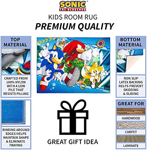 Sonic The Hedgehog Kids Area Rug 69x52