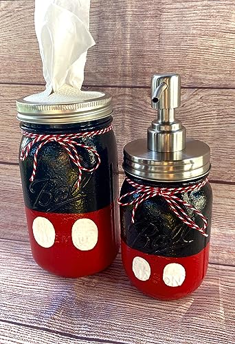 Handmade Maximum Capacity Mason Jars Set with Mickey Mouse