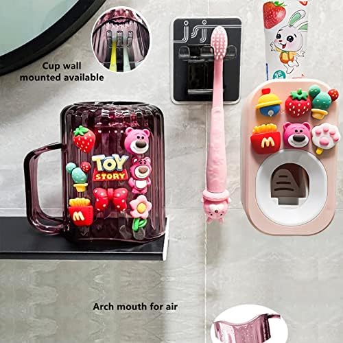 Mr Thumbs - Automatic Toothpaste Dispenser Holder Set 3 Piece Pink Set