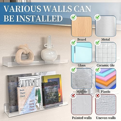 Space-Saving 6-Pack Acrylic Shelves for Your Home