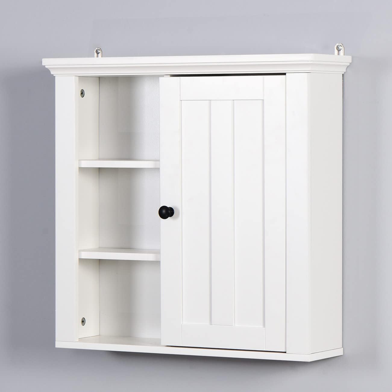 Bathroom Medicine Cabinet with Adjustable Shelf and 3 Open Compartments