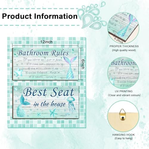 Bath Time Moments Mermaid Tail Bathroom Wall Decor