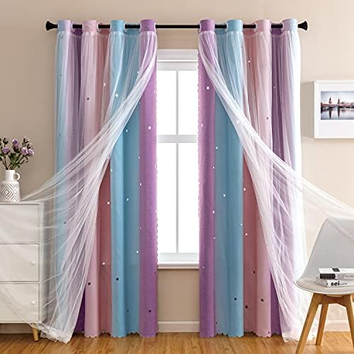 Starlight Relaxation 100 Polyester Blackout Rainbow design for Kids Bedroom