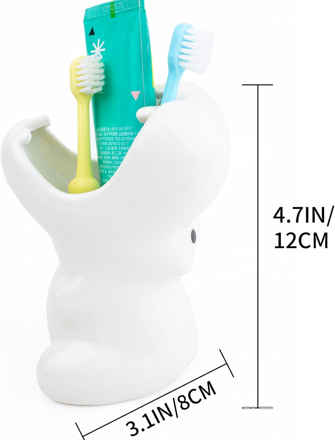 FlidRunest Kids Hippo Toothbrush Holder - Cute Hippo-Shaped Toothbrush Cup for Kids