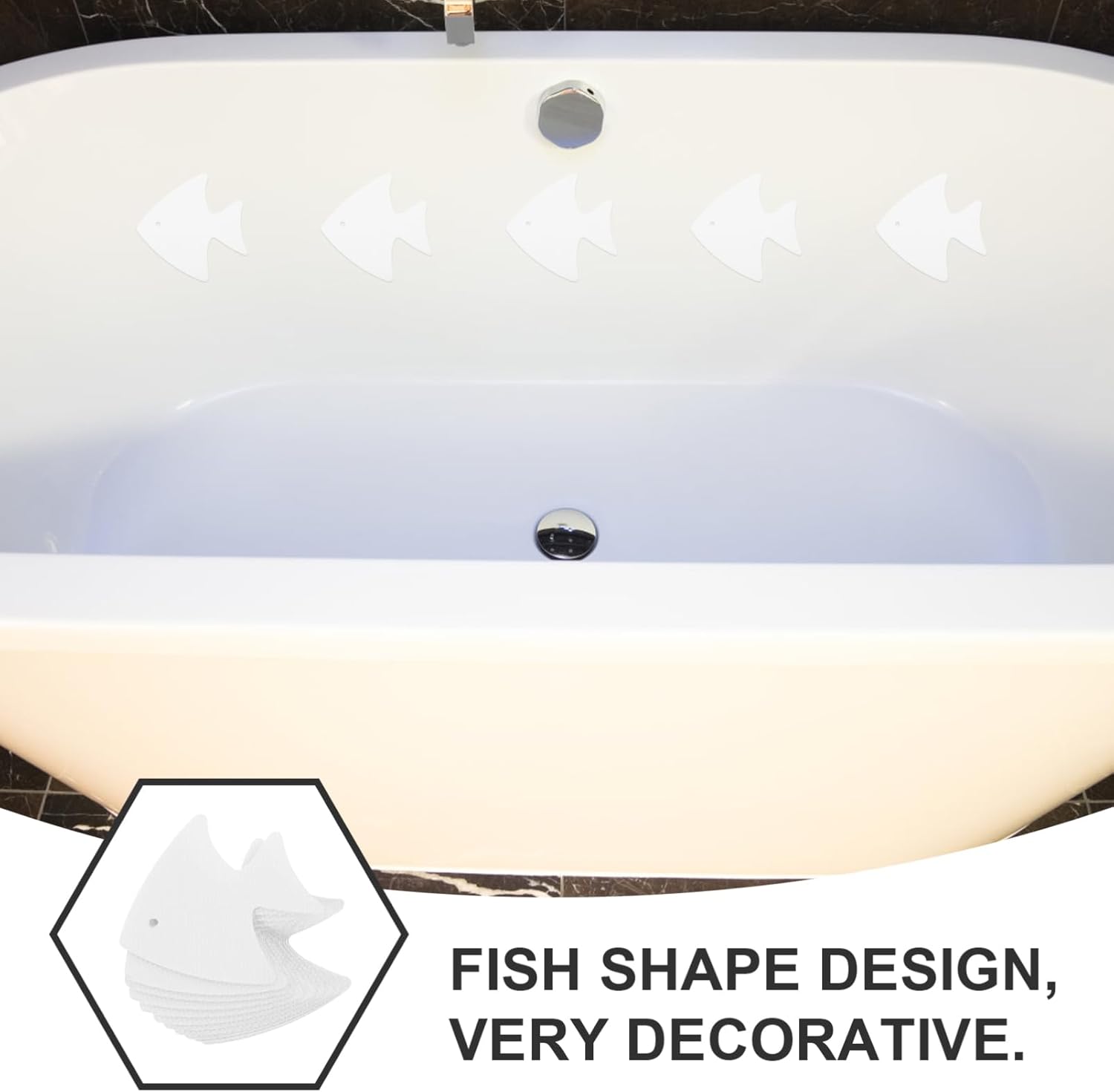 MAGICLULU Bathtub Anti Slip Stickers 12pcs Fish Shape Decals