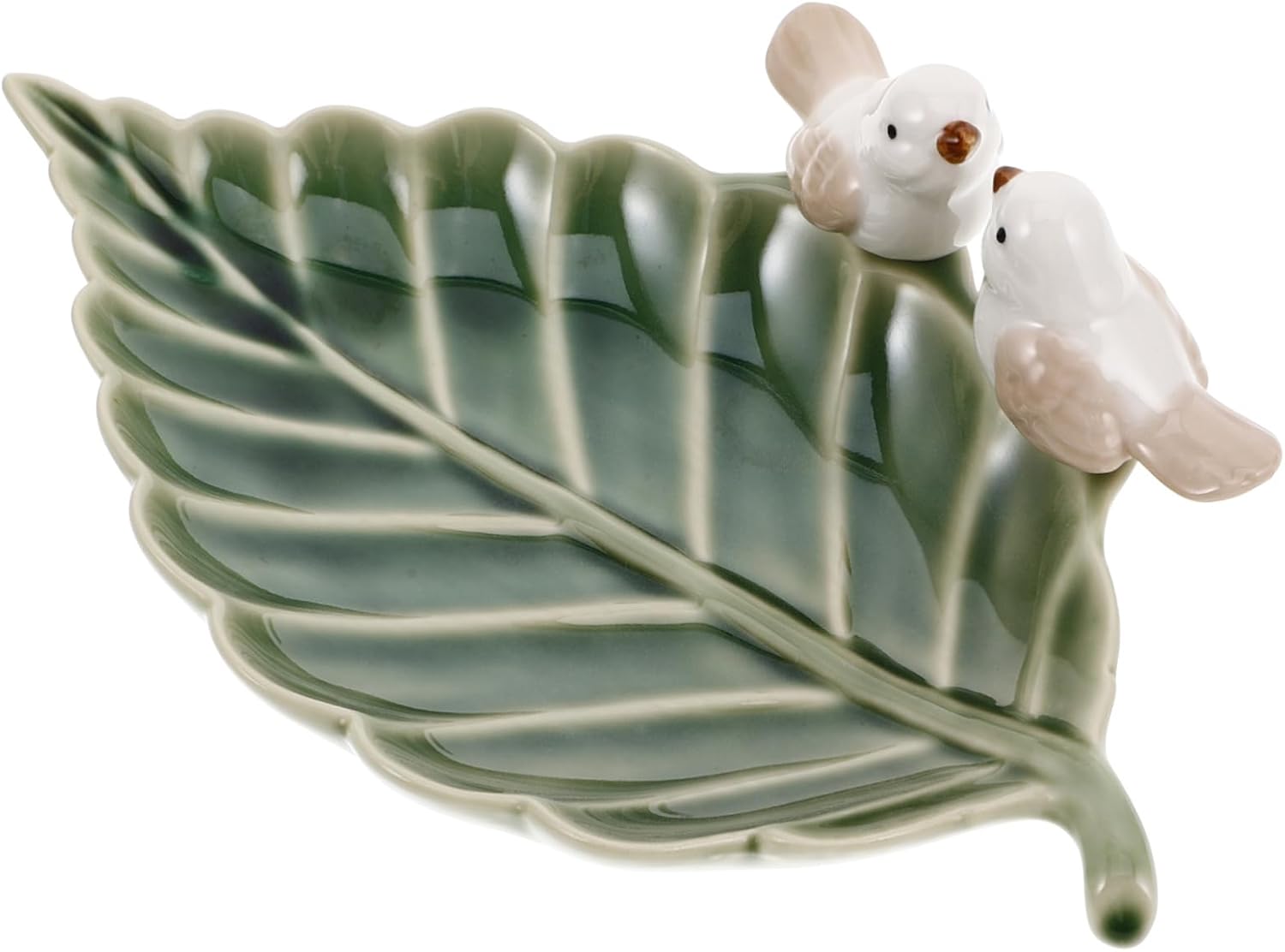SOIMISS Ceramic Leaf Trinket Dish Bird Design