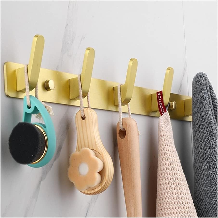 Bathroom Towel Rail Holder Brushed Gold Wall-Mounted Towel Holder for Bathrooms