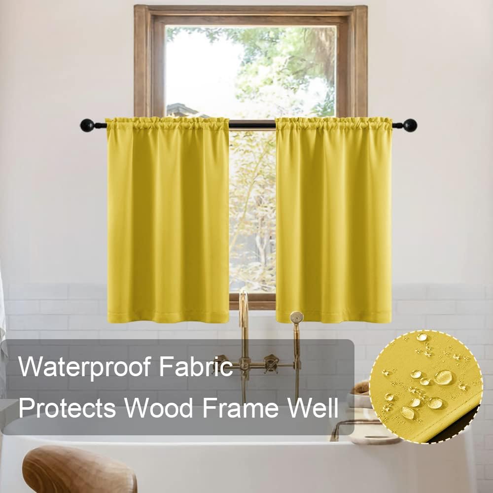 Mustard Yellow Window Curtains for Bedroom Kids