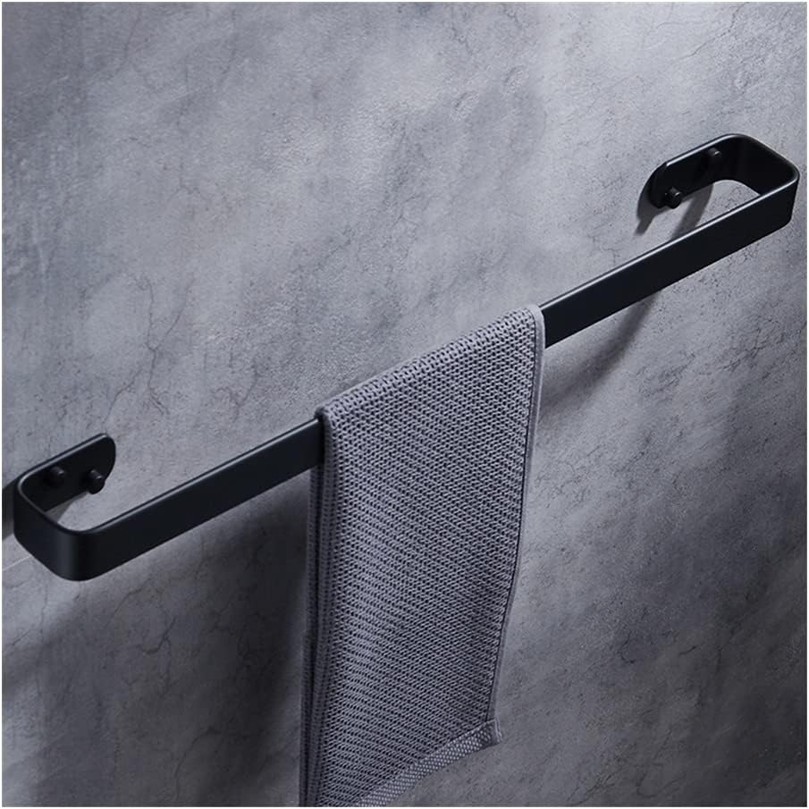 20cm Black Wall-Mounted Towel Rail for Bathroom Space-Saving Creative