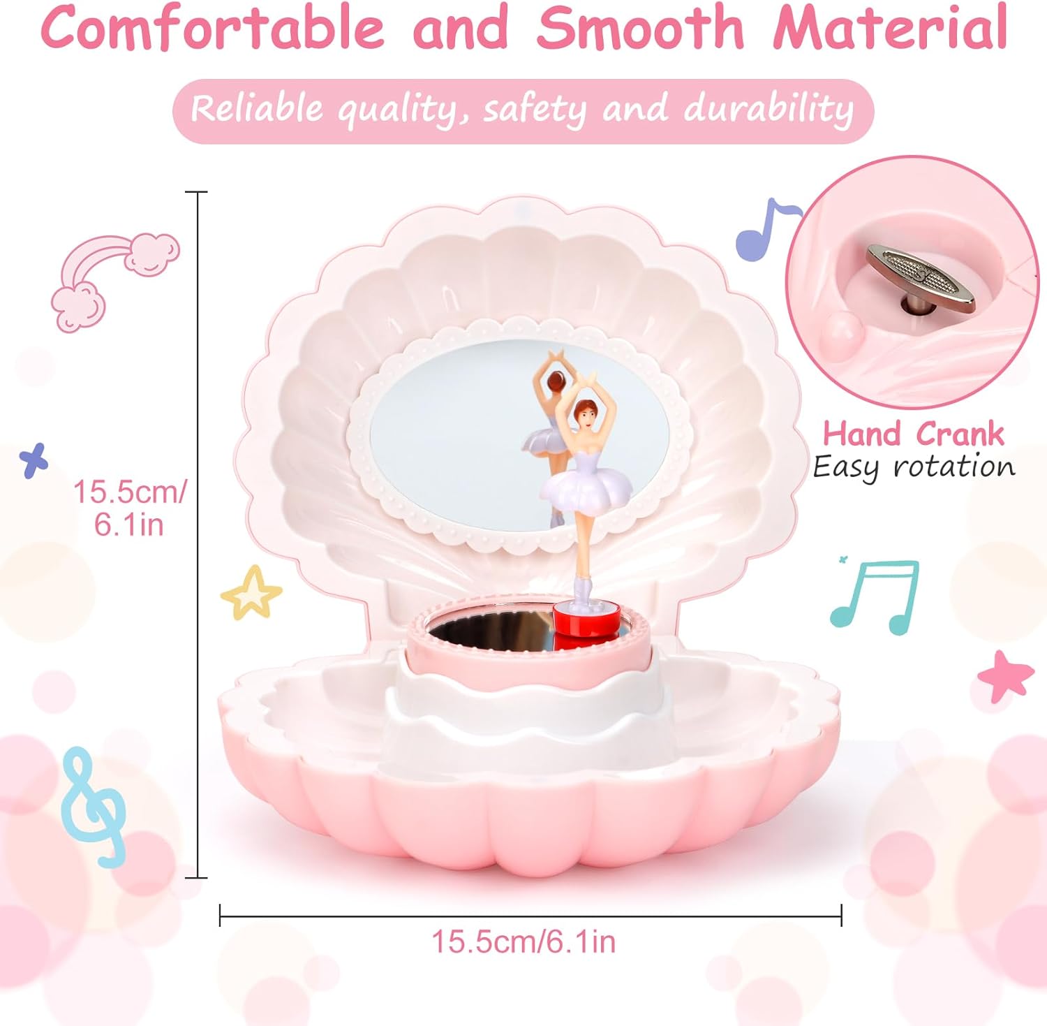 Stunning Ballerina Music Box with Jewelry Set for Girls