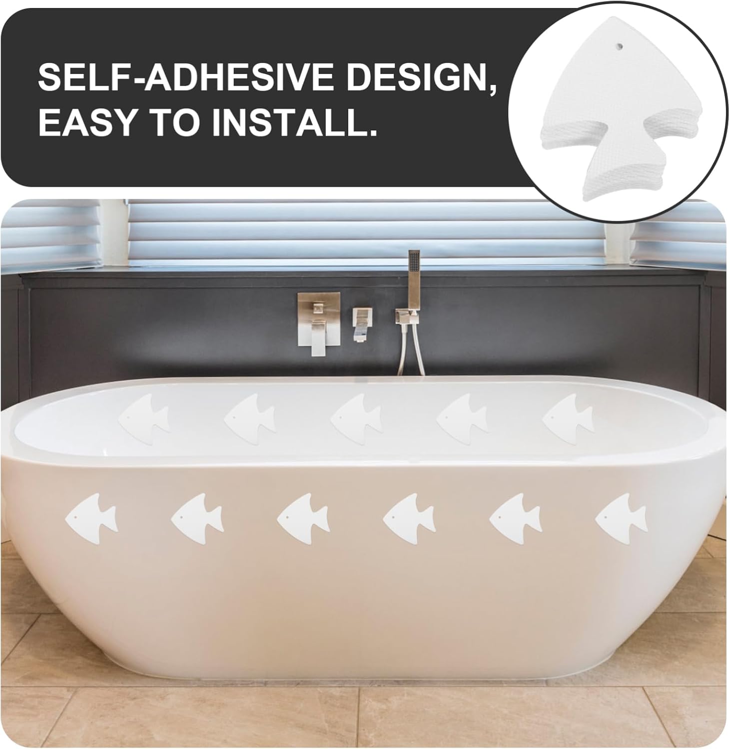 MAGICLULU Bathtub Anti Slip Stickers 12pcs Fish Shape Decals