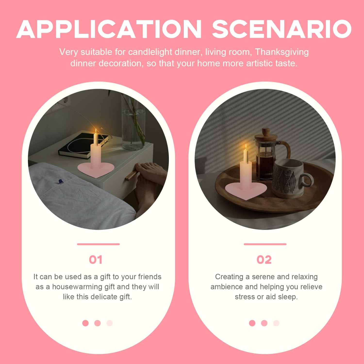 Cabelock Heart-Shaped Candle Stand - Portable Candle Rack