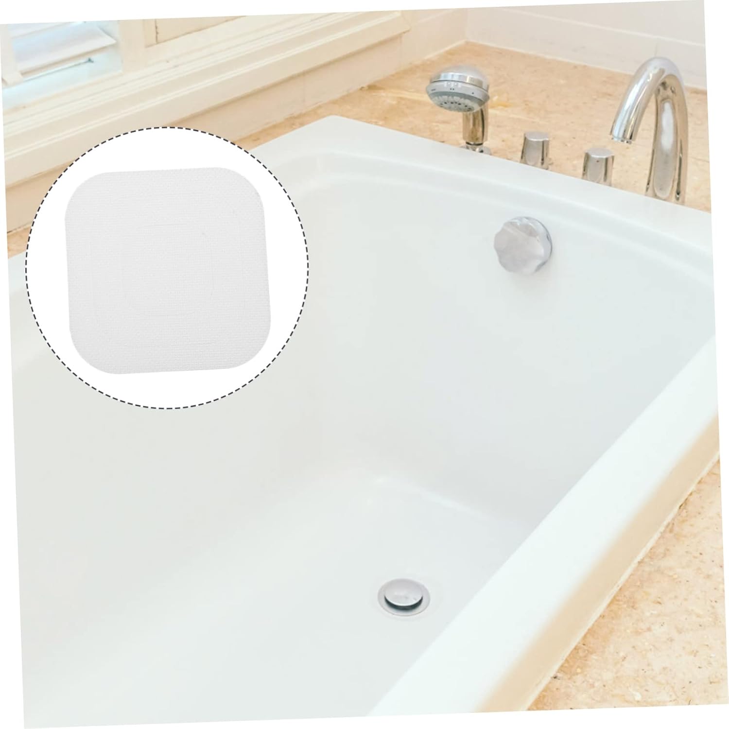24pcs Square Non Slip Bathroom Stickers Transparent Peva Safety Decals